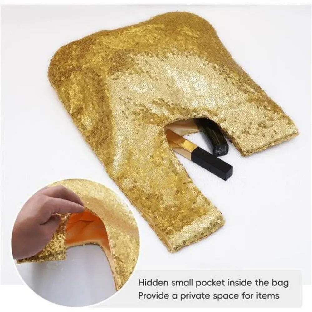 Golden Sequin Bag Wrist Handbag Glitter Clutch Purse for fashion Lovers